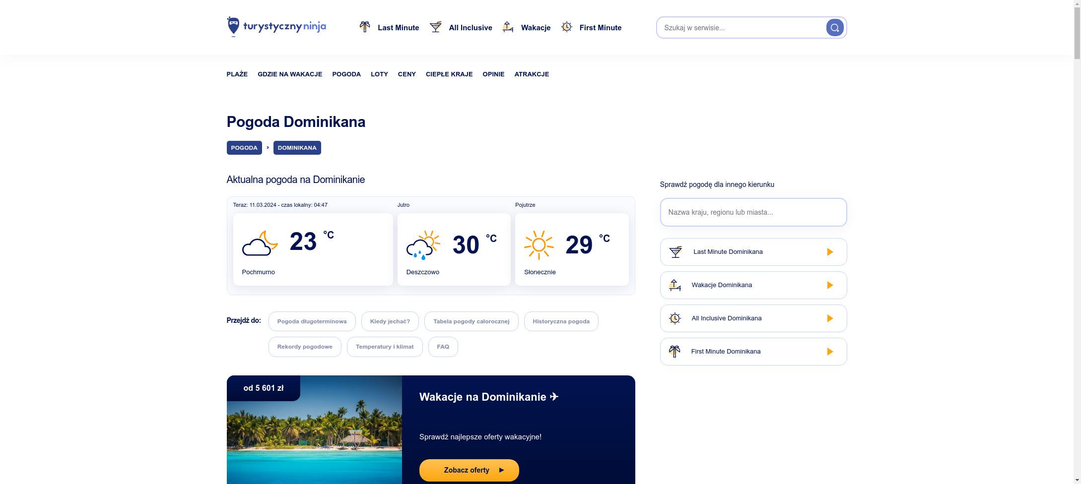 Kiedy lecieć na dominikanę